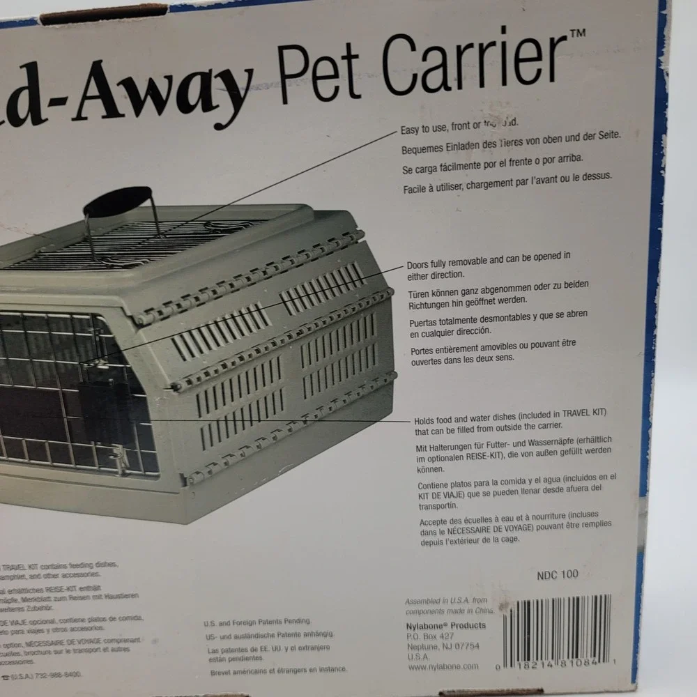 VTG Nylabone Fold-Away Pet Carrier New Old Stock Small Dog Cat Travel Crate 10#